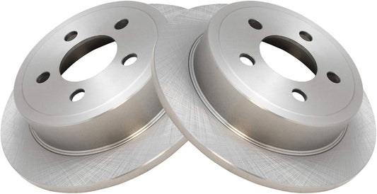 TRQ Rear Brake Rotors Set Solid for Jeep Liberty and Wrangler