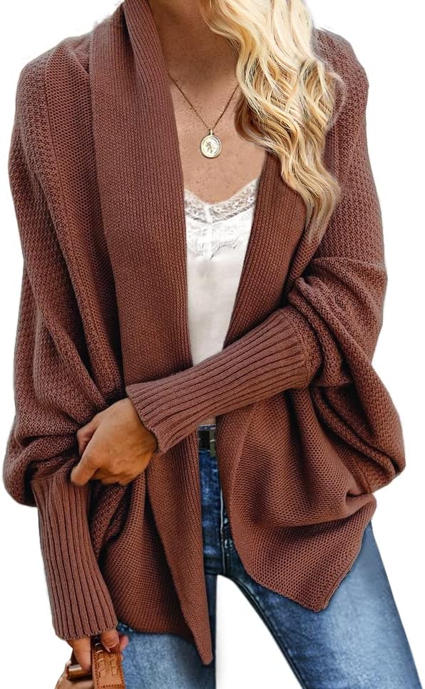 Imily Bela Women's Oversized Cable Knitted Cardigan Sweater