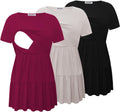 Bearsland Womens Nursing Top 3pack Short Sleeve Scoop Neck Shoes