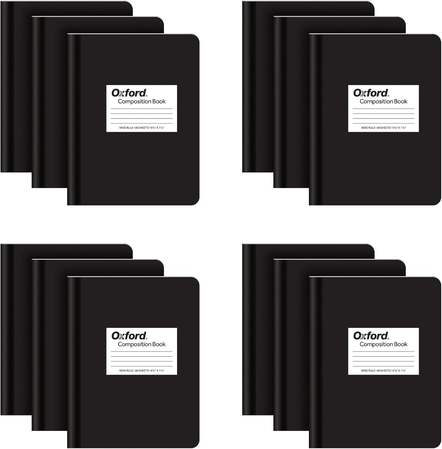 Oxford 12 Pack Wide Ruled Notebooks - School Journal Essential