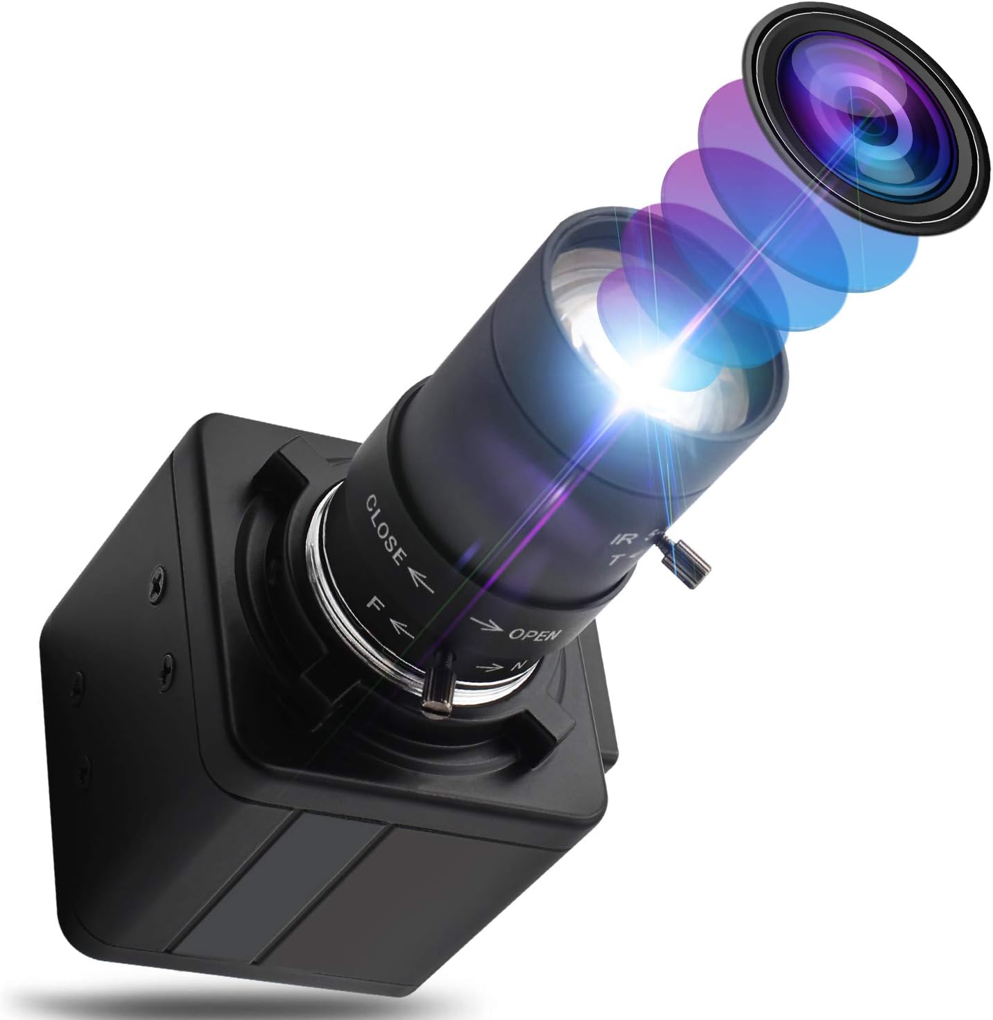 2MP Webcam with 5-50mm Varifocal Lens for HD 1080P Video