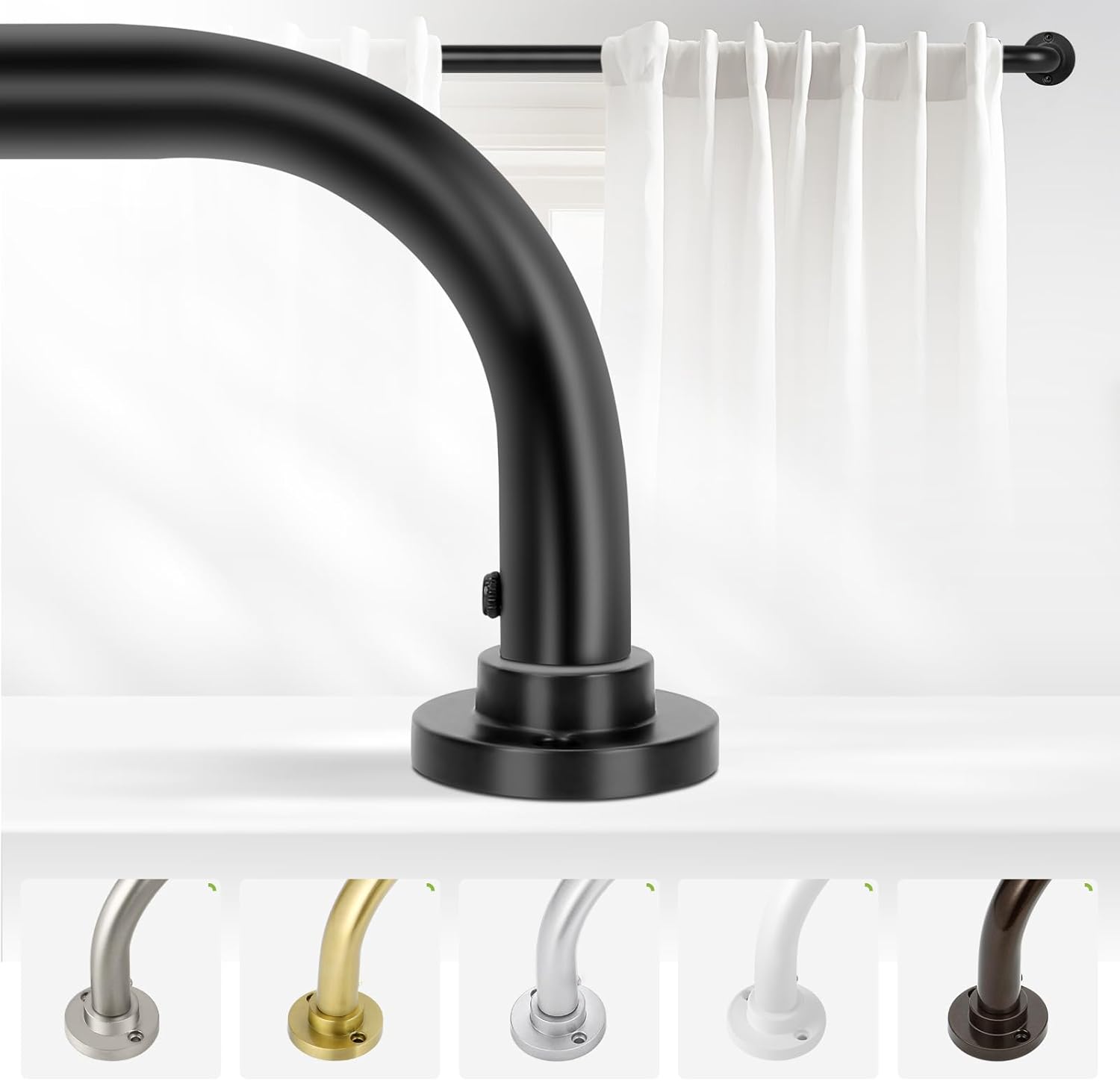 Adjustable Room Darkening Curtain Rods - 66-120