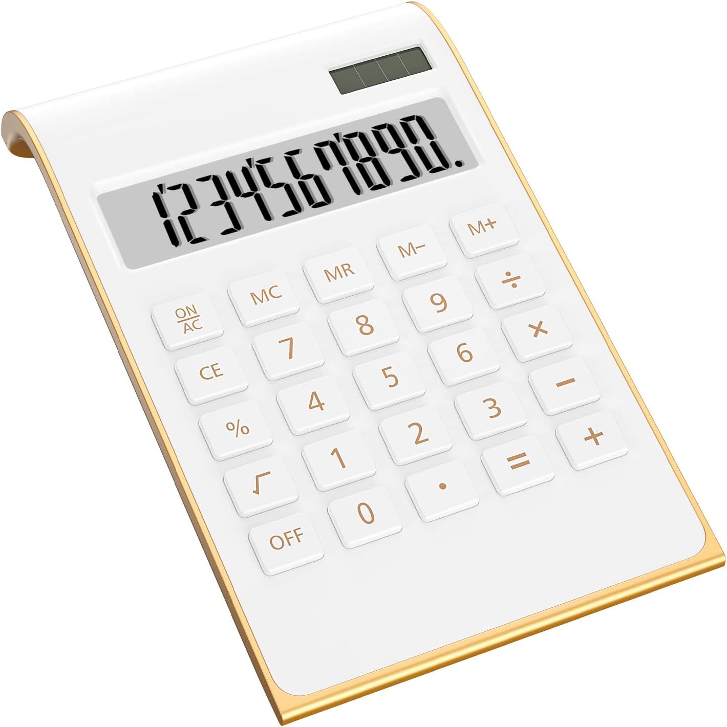 SPLAKS Large LCD Solar Desktop Calculator - Golden Efficiency