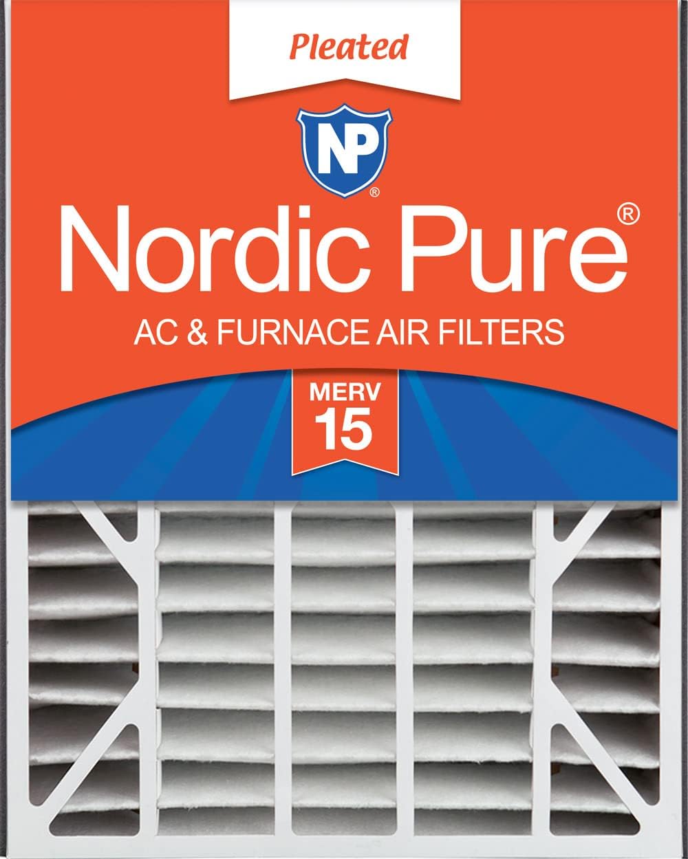 Nordic Pure 20x25x5 Air Bear Replacement MERV 15 Filter Pack