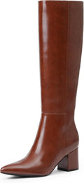 Knee High Boots for Women Chunky Heel Pointed Toe (Style 83V6)