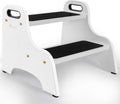 Wood 2 Step Stool for Kids with Non-Slip Surface - 350 lb Capacity