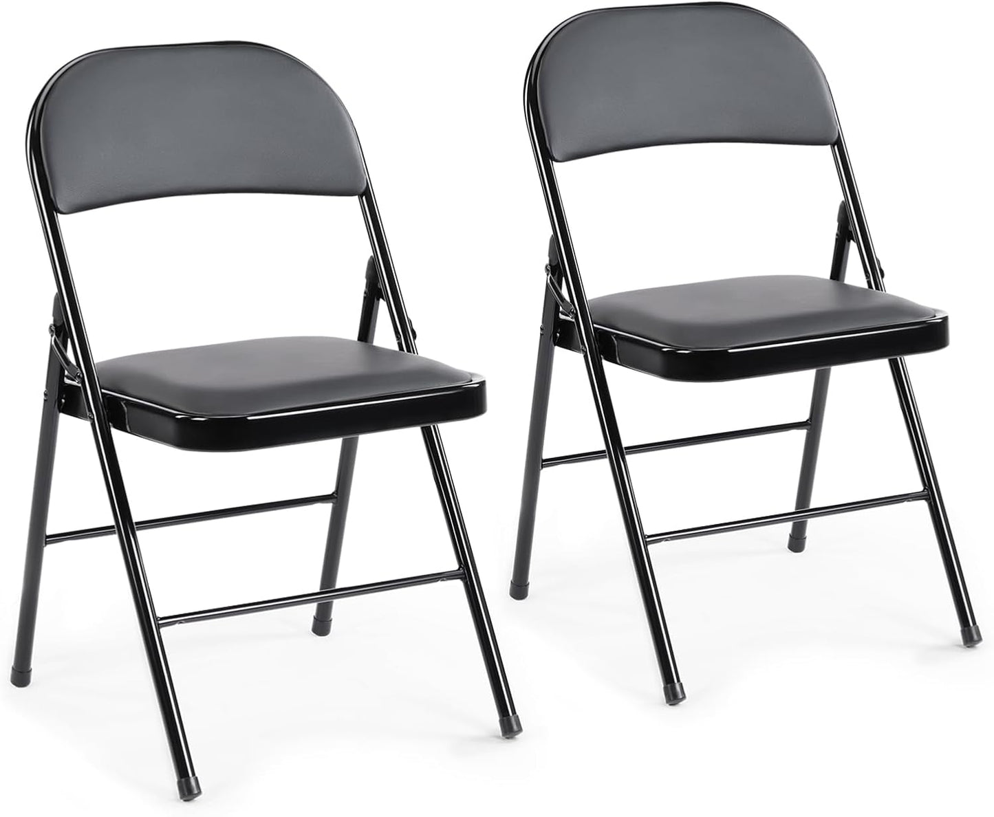 DUMOS Leather Padded Folding Chair for Indoor Outdoor Use