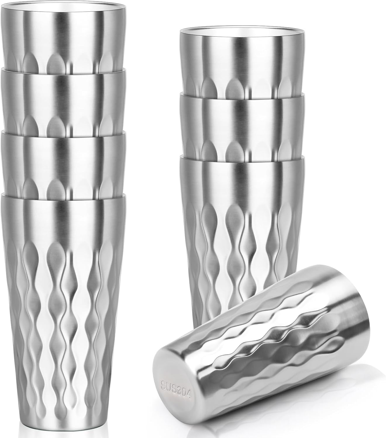 Stainless Steel Drinking Glasses 19 oz Insulated Tumbler Set