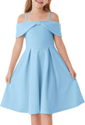 Elegant Casual Party Dress for Girls with Off Shoulder A-Line Cut