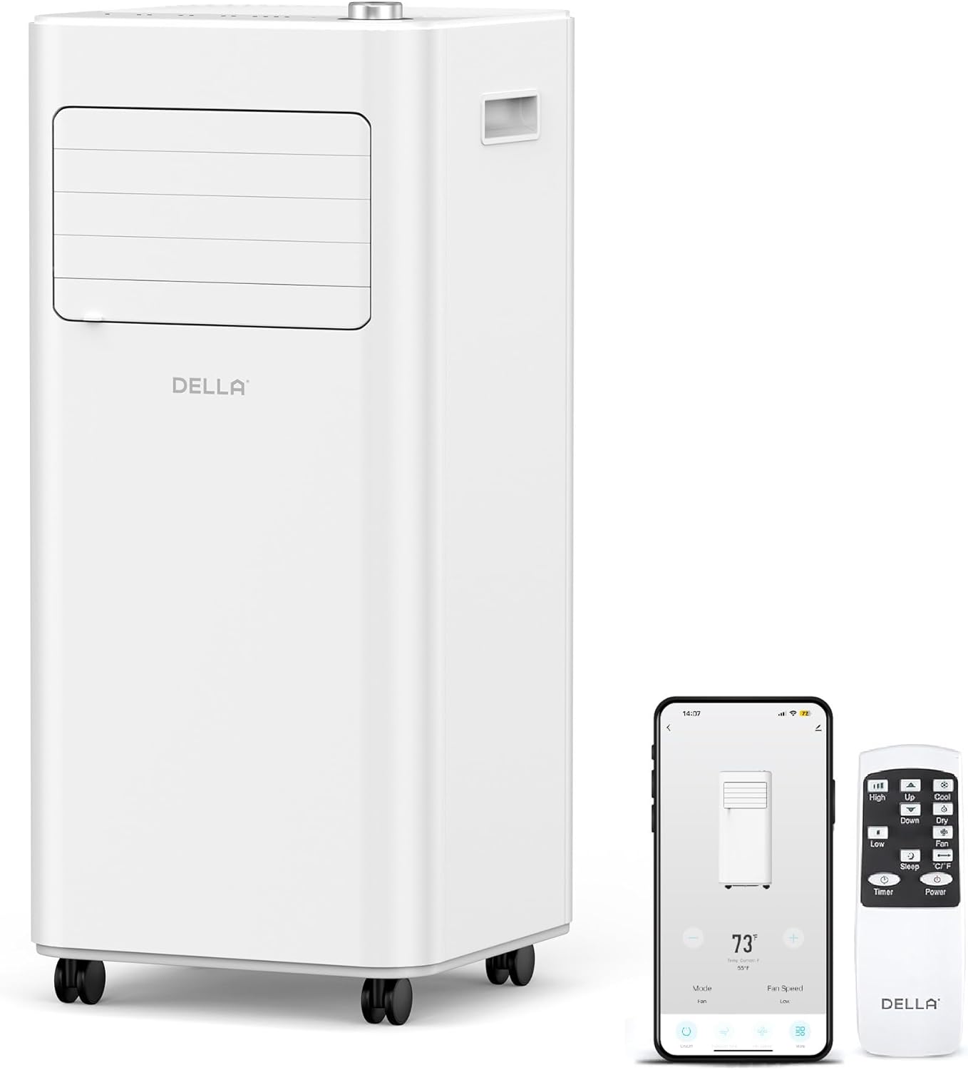 Della 10,000 BTU Smart Portable AC: Cool 250 Sq.Ft with Alexa/WiFi & Dehumidifier
