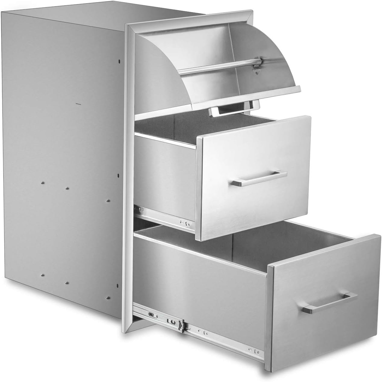 Stainless Steel Outdoor Kitchen Drawers with Paper Towel Holder