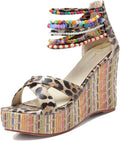 Wedge Sandals With Pearls Platform Heels - Dressy Everyday Comfort