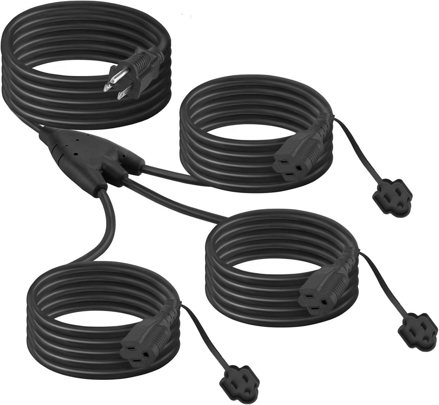 Christmas Outdoor Extension Cord with Multiple Outlets for Lights