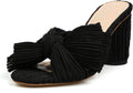 Bow Heeled Sandals Slip On Open Toe Block Chunky Heel Sandals
