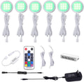 RGB Under Cabinet Puck Lights Kit - Slim Aluminum 6-Pack