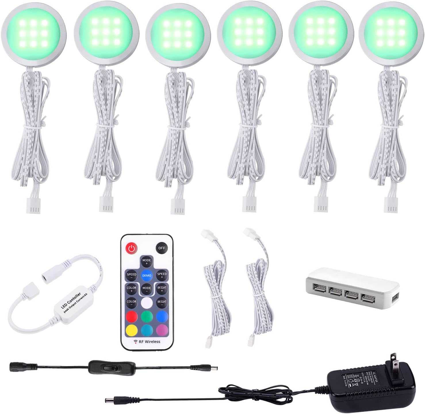AIBOO RGB Color Changing LED Under Cabinet Lights Kit for Ambiance