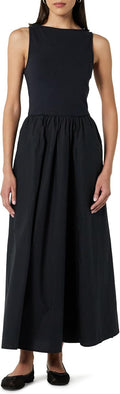 Dia Mixed Fabric Midi Tank Dress - Resort Ready Midi Dress