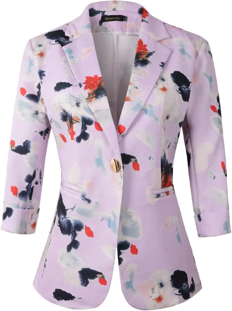 Beninos Womens Blazers Lightweight Office Work Blazer Jacket