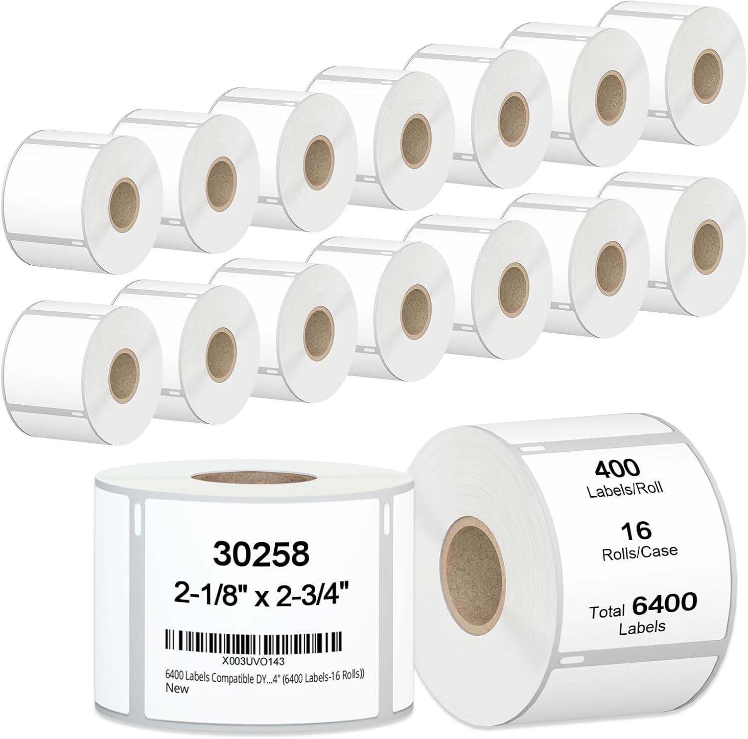 6400 Labels Compatible DYMO 30258 for Efficient Labeling