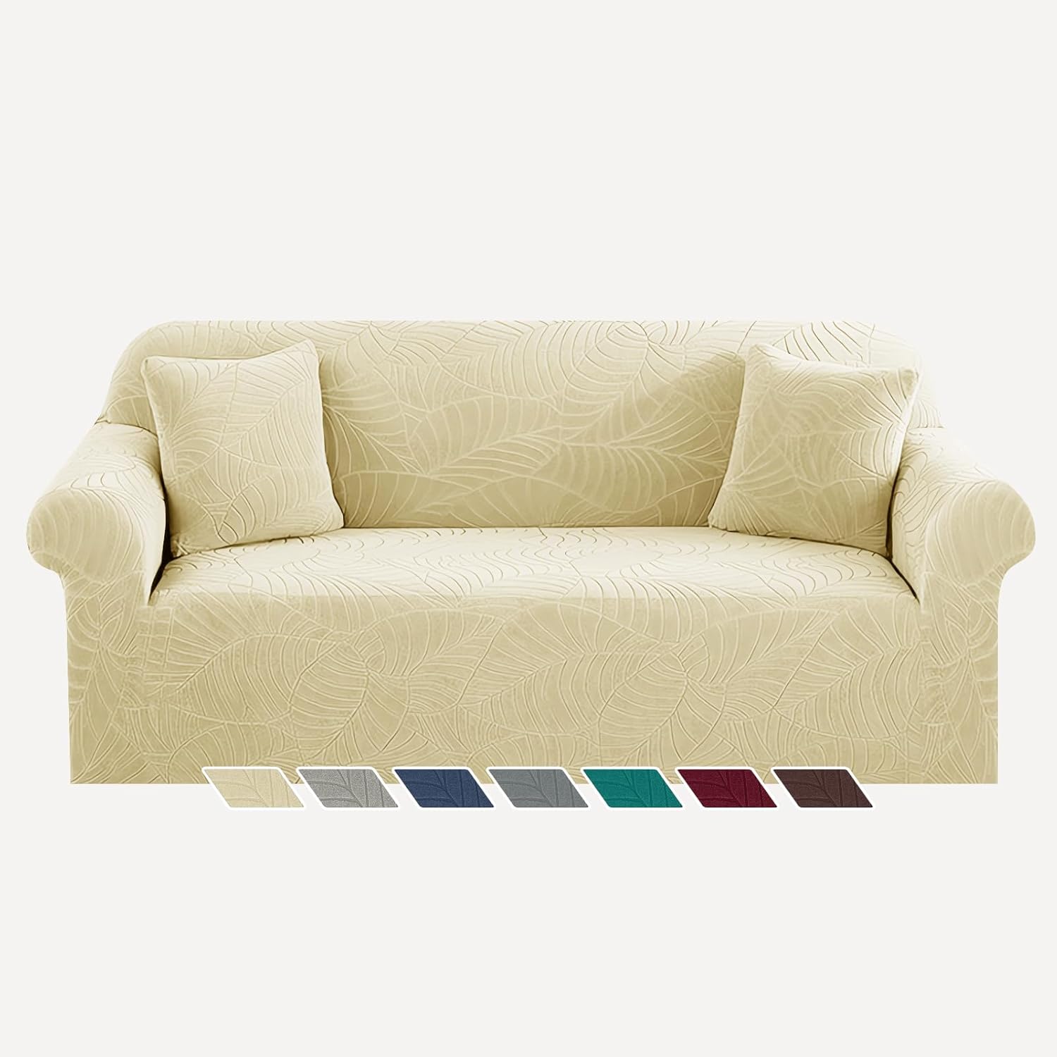 YEMYHOM Couch Cover High Stretch Jacquard Design for 3 Cushion