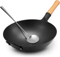 WOK, 14.17 in Traditional Round-Bottom Wok - Professional Carbon Steel