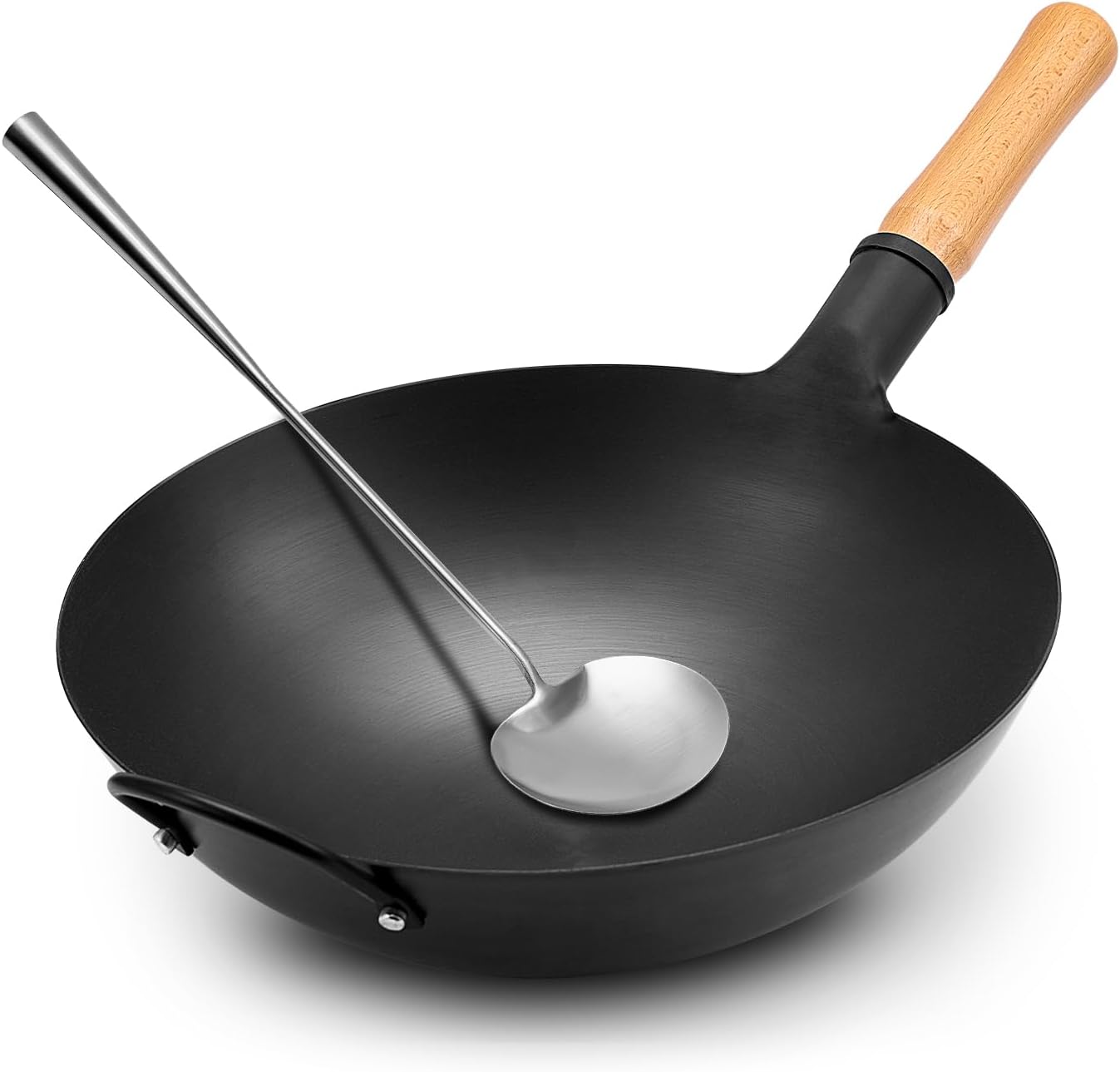 Wok for Chefs: WANGYUANJI 14.17 inch Traditional Round-Bottom