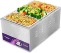 TOPKITCH 3-Pan 18L Commercial Food Warmer for Buffets