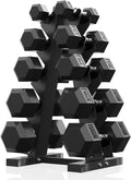 Hex Dumbbell Set with Rack 170 lb - Compact Home Strength Kit