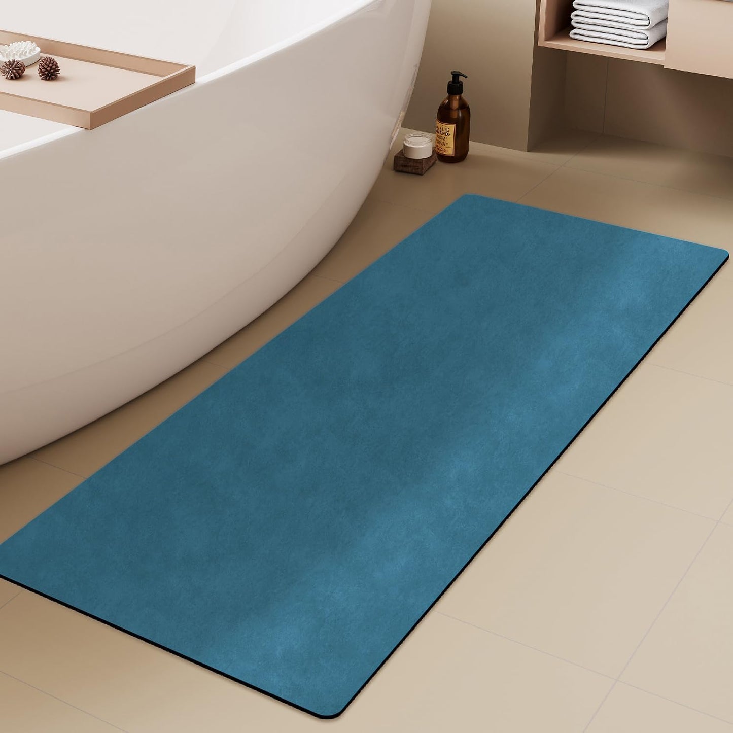 Bathroom Mat Quick Dry Non Slip Washable Thin Absorbent Rug