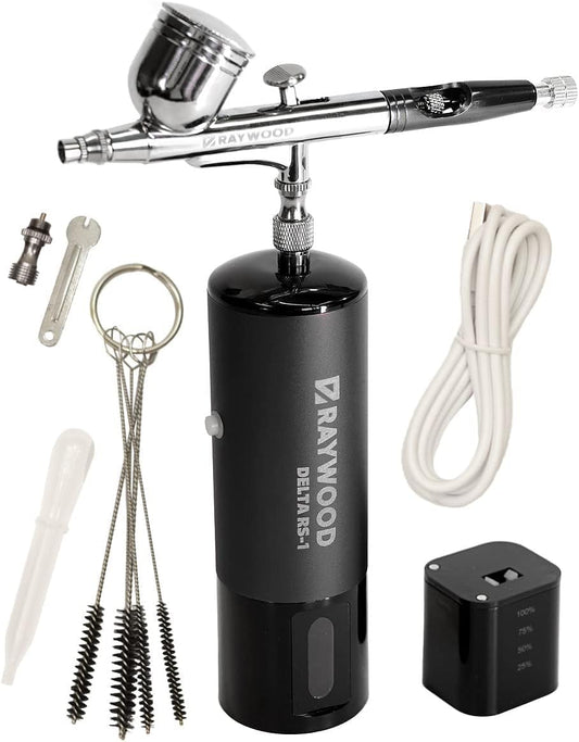Portable Airbrush Kit - Rechargeable Compressor, USB-C, Dual Action, Perfect for Art