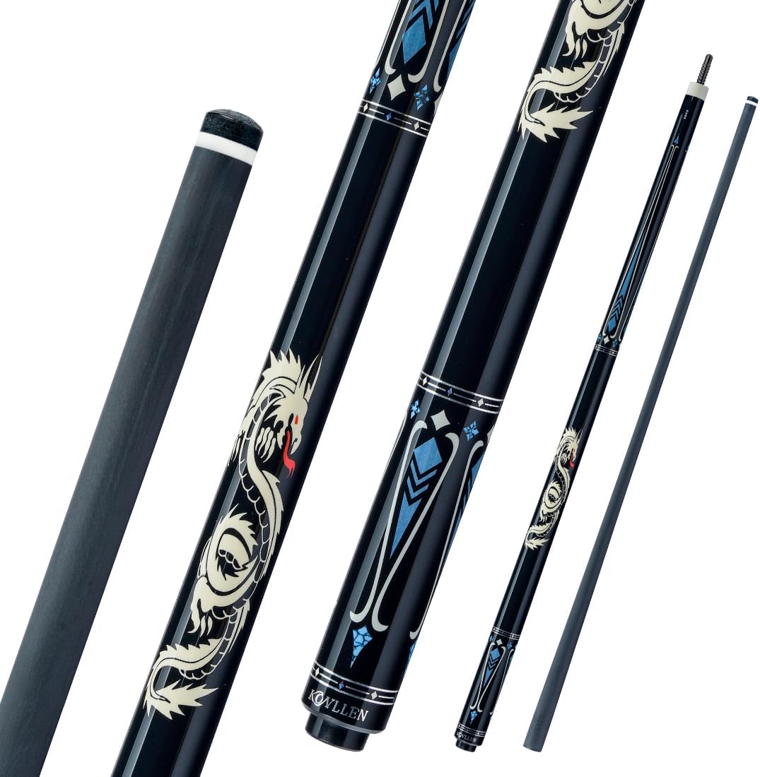KONLLEN Carbon Fiber Pool Cue Stick 58-inch for Precision Play
