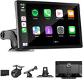 9 in Wireless Apple CarPlay Screen for Car with 4K Dash Cam - Portable