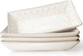 Artena Ceramic Pasta Bowls Set of 4 - Rectangular 9.85 in Pasta
