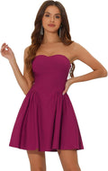 Allegra K Women's Strapless Sweetheart Mini Dress - Flattering Fit