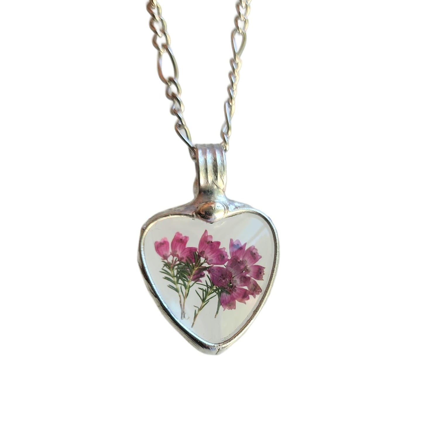 Scottish Heather Heart Necklace for Women - Handmade Gift Idea