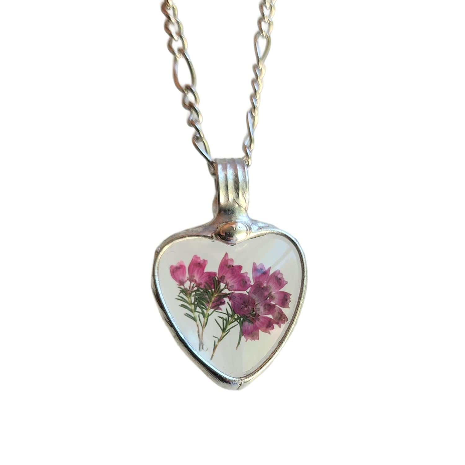 Scottish Heather Heart Necklace for Women - Handmade Gift Idea