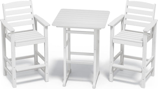 Adirondack Bar Chairs Set of 2 with Table for Outdoor Relaxation