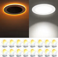 6 in Canless LED Recessed Lighting 16 Pack - Dual Night Light Mode
