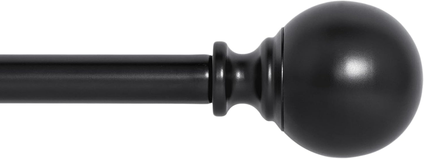 Ivilon Black Curtain Rod 48-86 Inch - Elegant Ball Style