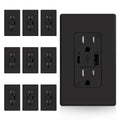 USB Charger Wall Outlet Matte Black 10 Pack - Built-in Type A & C