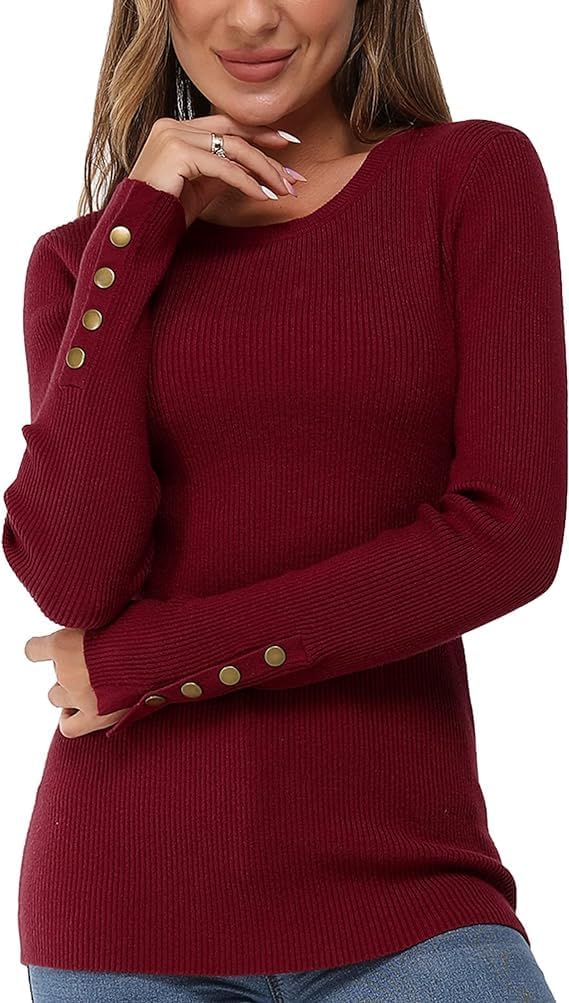 Newshows Women's Fall Fashion Sweater Long Sleeve Crew Neck Tops
