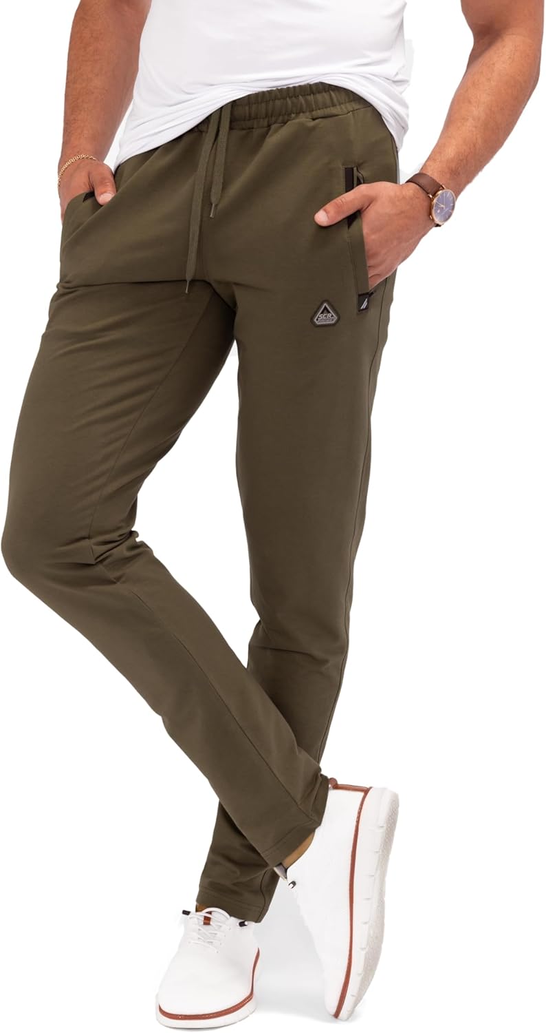 Men's Sweatpants Luxury Fit for Tall Men with Zipper Pockets
