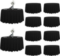 Round Tablecloth 10 Pack 132in Black - Stain & Wrinkle Resistant