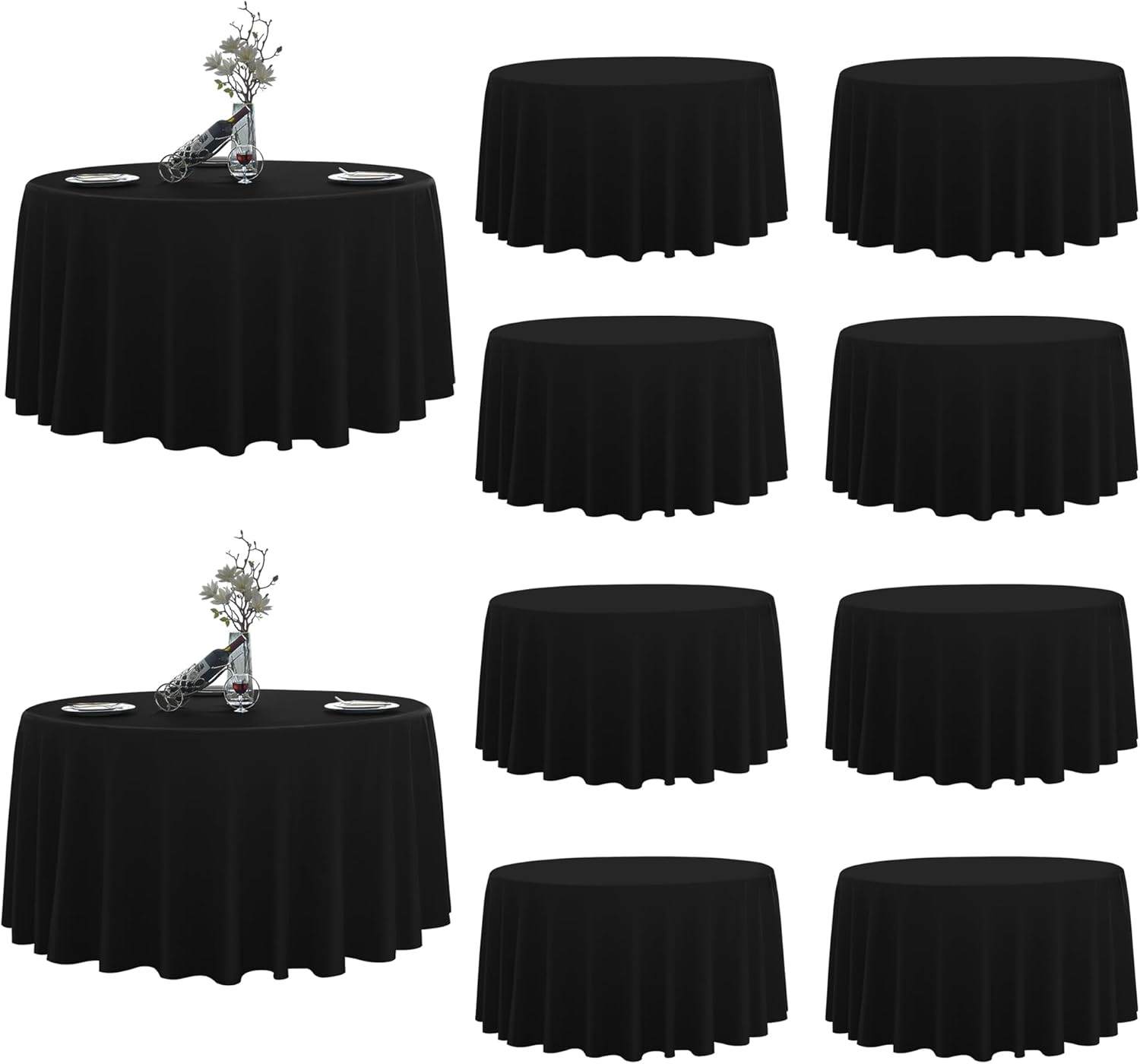 Round Tablecloth 120in Stain Resistant for Parties and Weddings