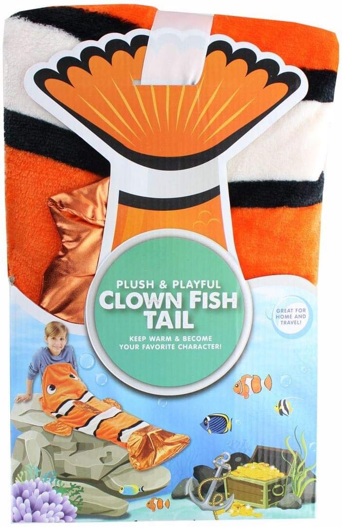 Jay Franco Clown Fish Tail Blanket for Kids | Plush & Lightweight | 22.5 x 55