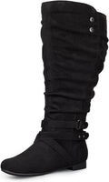 mysoft Womens Extra Wide Calf Knee High Slouchy Boots - Comfortable