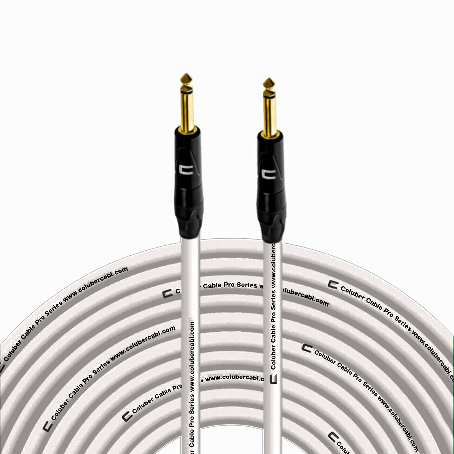 COLUBER CABLE 1/4in TS Male to 1/4in TS Male - 150 Feet White