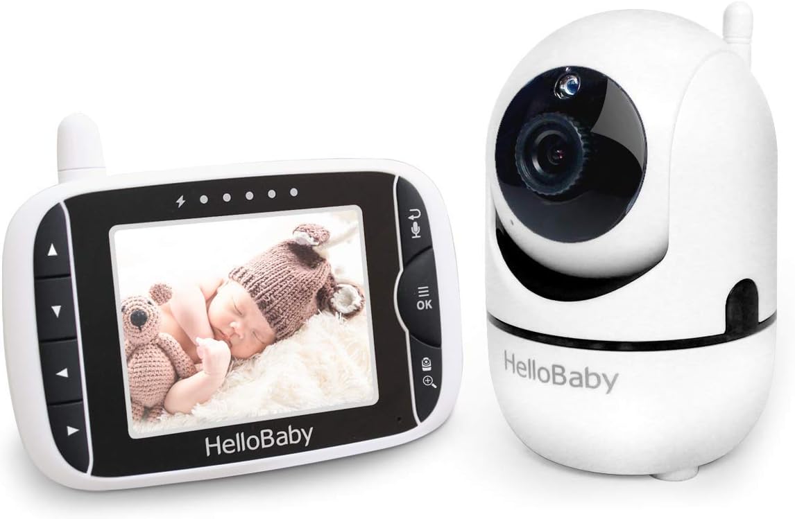HelloBaby Black Baby Monitor with Remote Camera