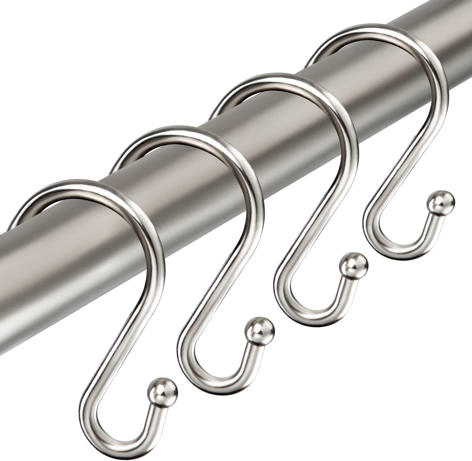 Rust-Proof S Hooks Set, Brushed Nickel, Set of 12