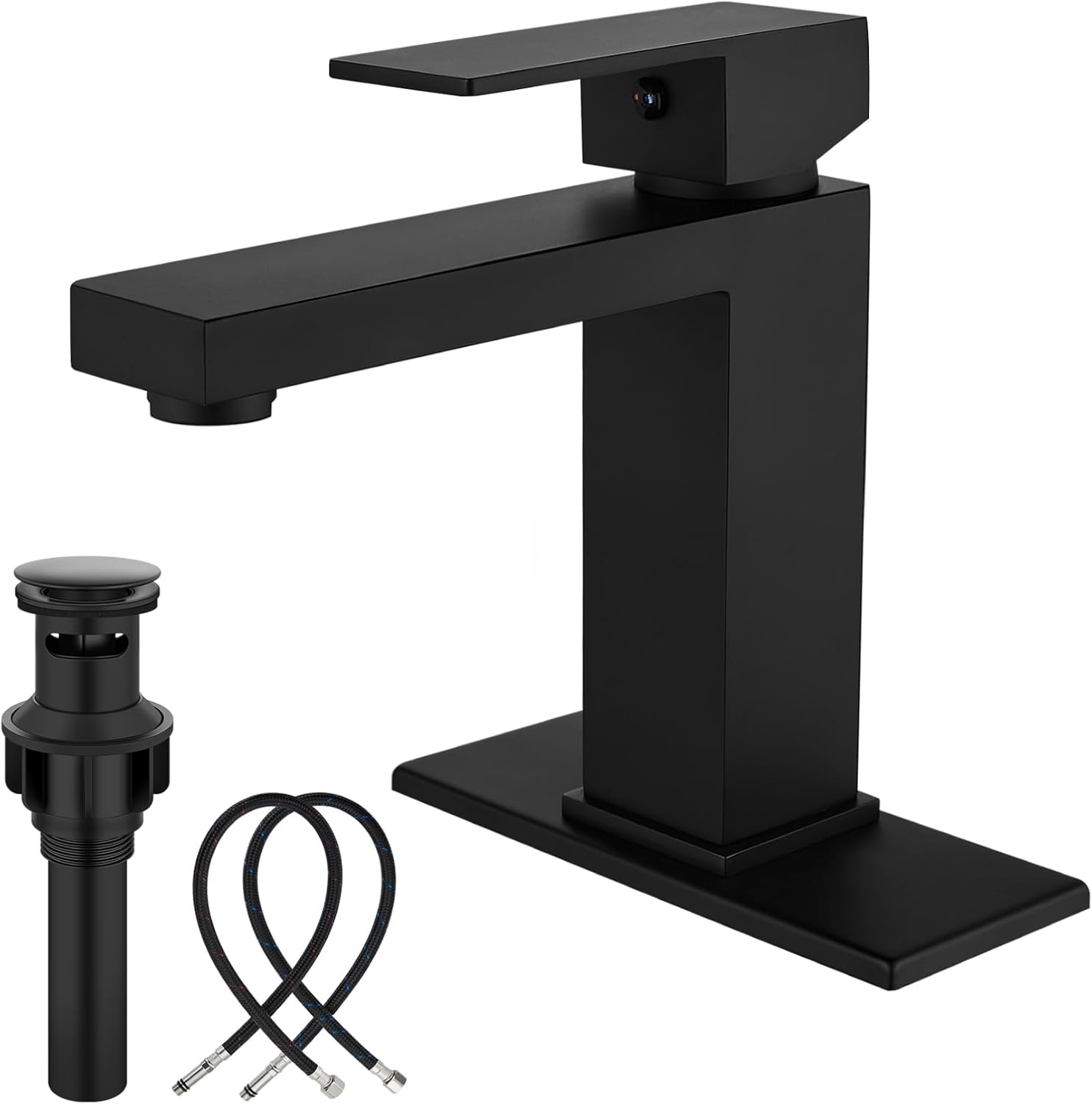 Midanya Bathroom Faucet: Modern Single Handle Matte Black Design